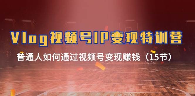 Vlog 视频号IP变现特训营，普通人如何通过视频号变现赚钱（15节）-知库云创