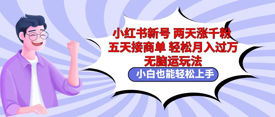 小红书新号两天涨千粉五天接商单轻松月入过万 无脑搬运玩法 小白也能轻…-知库云创