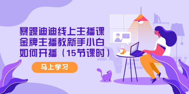 暴躁迪迪线上主播课，金牌主播教新手小白如何开播（15节课时）-知库云创