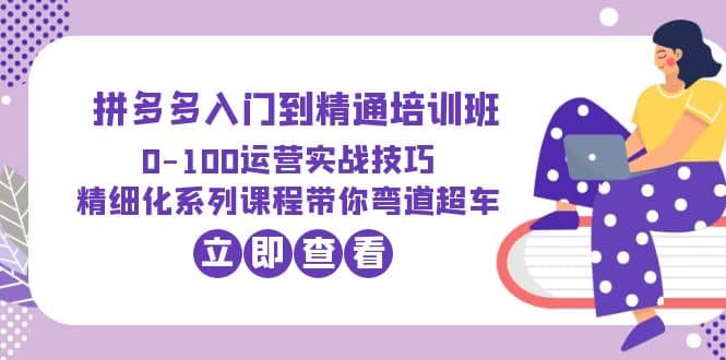 2023拼多多入门到精通培训班：0-100运营实战技巧 精细化系列课带你弯道超车-知库云创