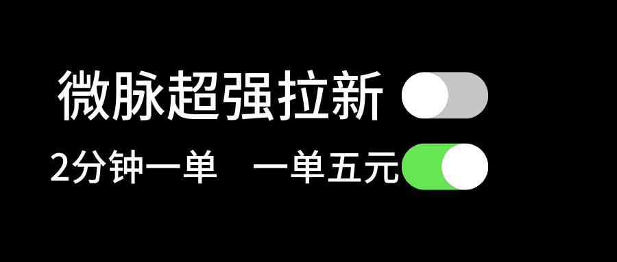 微脉超强拉新， 两分钟1单， 一单利润5块，适合小白-知库云创