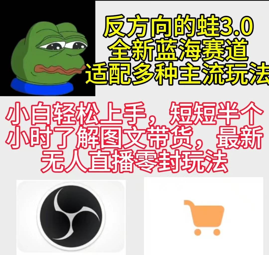 反方向的蛙3.0，图文最新玩法，变现多元化，新蓝海项目，小白轻松上手-知库云创