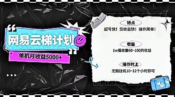 2024网易云云梯计划 单机日300+ 无脑月入5000+-知库云创