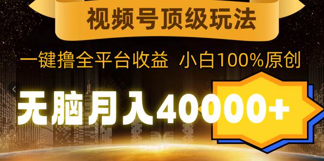 视频号顶级玩法，无脑月入40000+，一键撸全平台收益，纯小白也能100%原创-知库云创