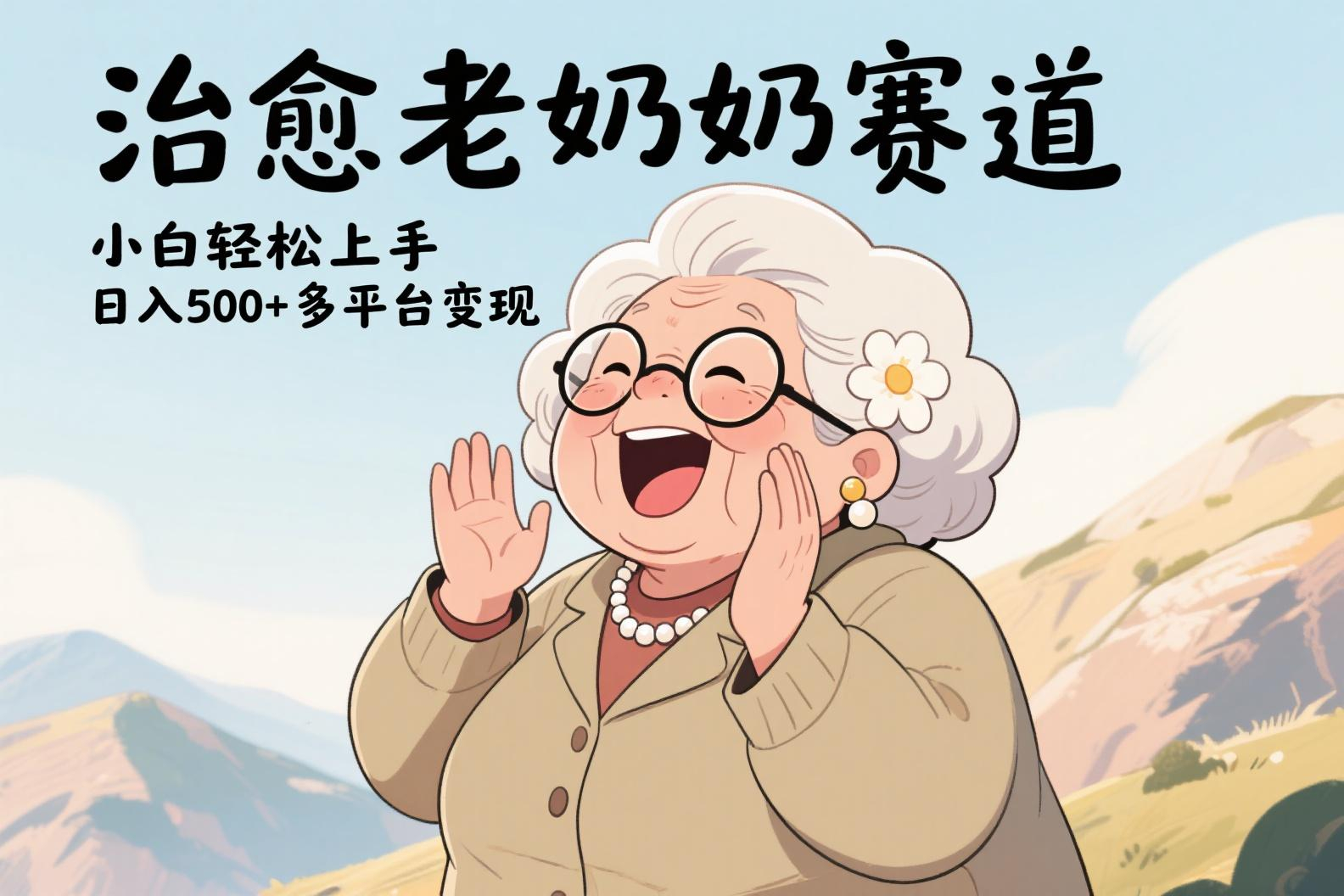 视频号治愈老奶奶赛道，小白轻松上手，日入500+多平台变现-知库云创