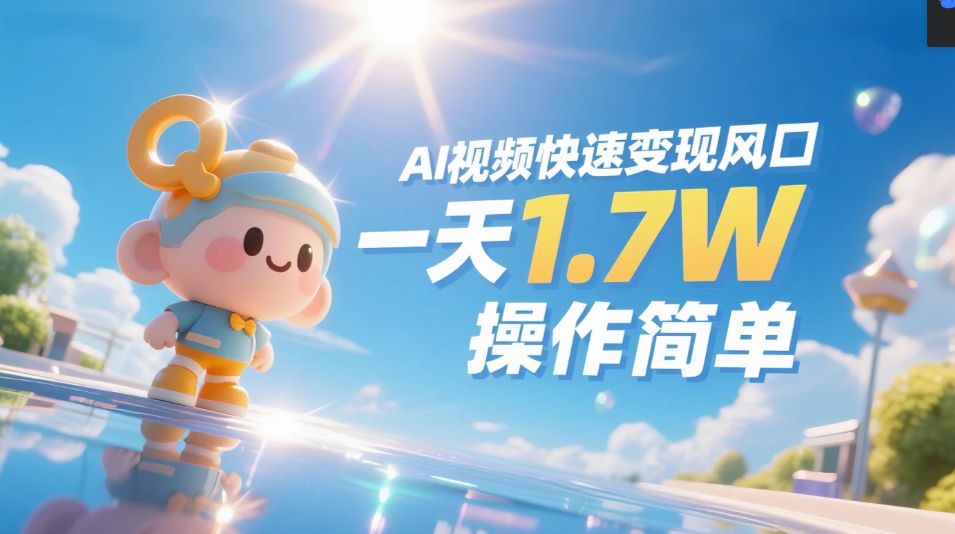 《Ai视频变现风口，一天1.7W，收入无上限，操作简单》-知库云创