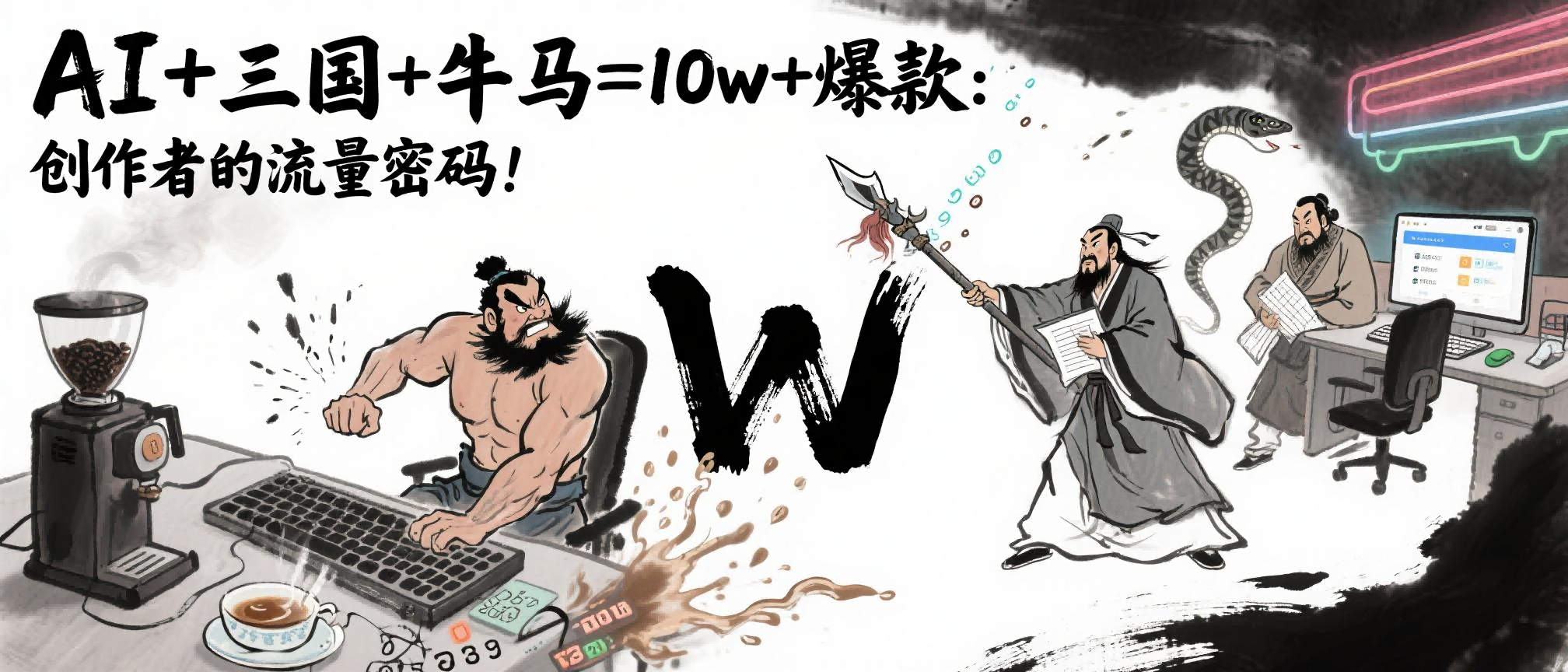 AI+三国+牛马=10w+爆款：创作者的流量密码！-知库云创